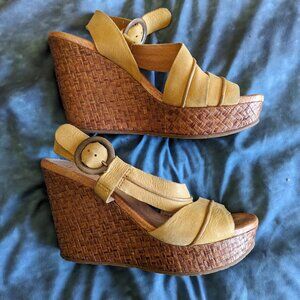 Yellow Gold Leather Platforms